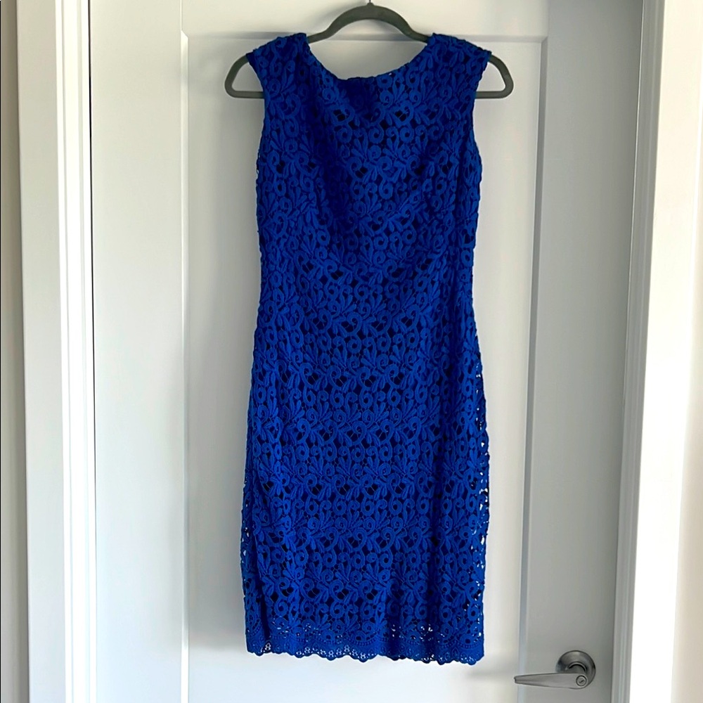 Ralph Lauren Blue Sheath Midi Dress Size 2/4 (stretch)